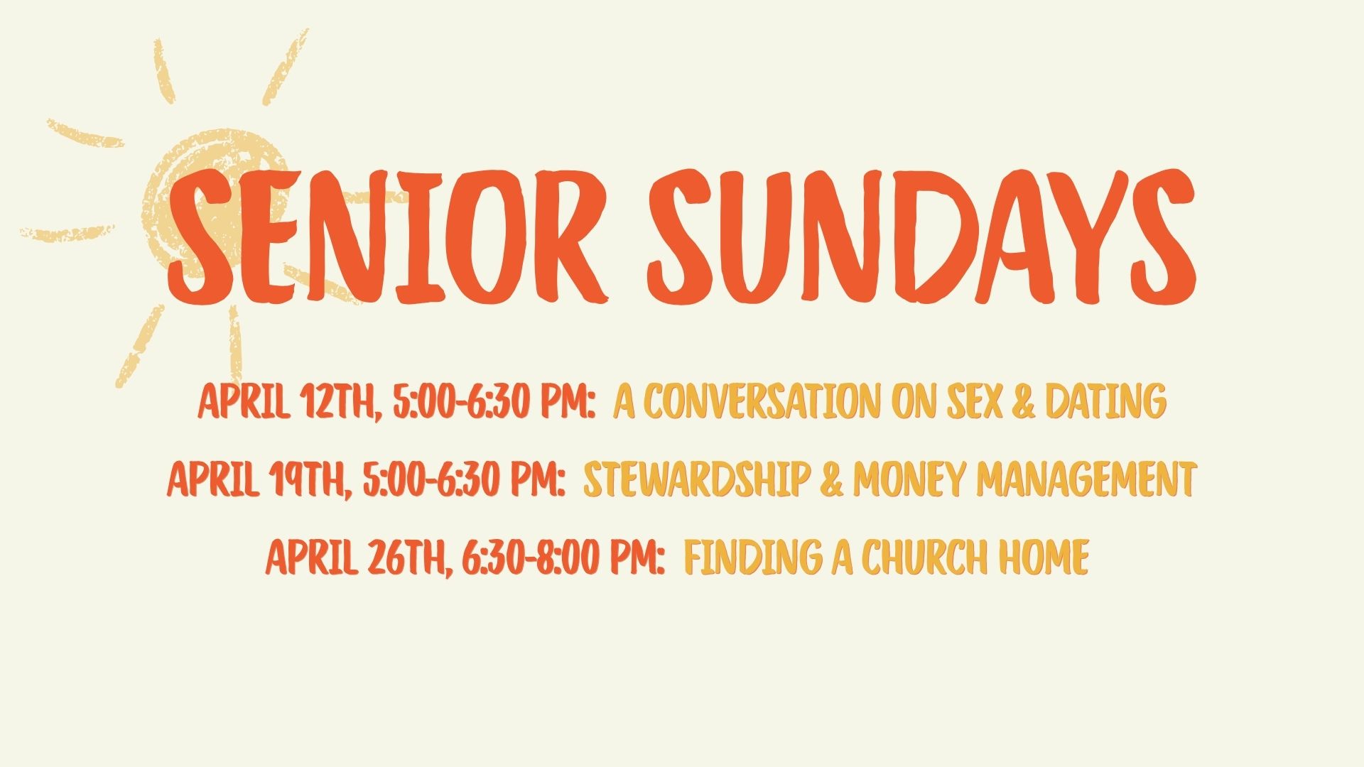 SENIOR SUNDAYS Back to Basics (1)